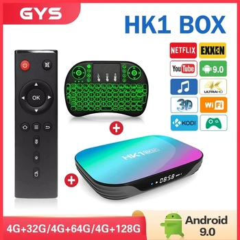 Sākotnējā Smart TV Box Android 9.0 4K 1000m 1080P HK1 Lodziņā Amlogic S905X3 Dual WiFi 4GB RAM 32GB 64GB ROM HK1BOX Set Top Box