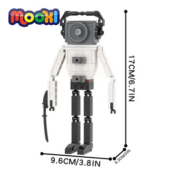 MOOXI Skibidi Tualetes Spēli Skaņas Cilvēks Attēls Modelis Rakstzīmju Bloku Ēka, Ķieģeļu Rotaļlieta Bērniem, Dāvanu Montāžas Detaļas MOC1339