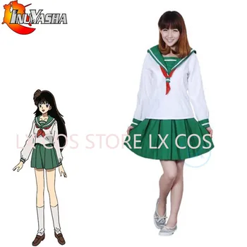Anime Inuyasha Higurashi Kagome Cosplay Kostīms Meitenēm Skolas Uniformas Jūrnieks Uzvalki, Sieviešu Kleitas, Halloween Sievietēm, Meitenēm