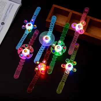 Radošo Bērnu Gaismas Rokas Joslā Manuāli Pagriežot Soft Flash Spirālveida Rokassprādze Bērniem LED Karikatūra Gaismas Spīd Tumši Rotaļlietas