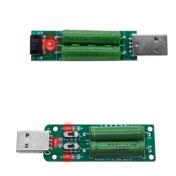 USB Pretestība DC elektroniskās slodzes 2 slēdzi regulējama strāva 5V, 1A/2A/3A akumulatora jaudu un spriegumu izlādes pretestības testeri