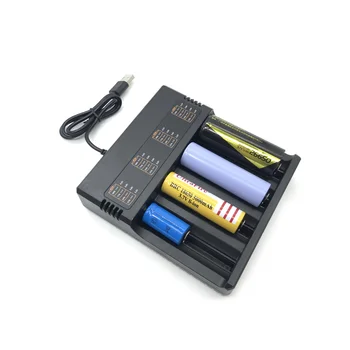 4 Slots Smart 18650 Lādētājs Litija Akumulatoru Lādētājs Universālais Akumulatoru USB Lādētājs Smart Lādētājs Akumulators