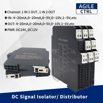 Rūpniecības Signāla Raidītājs Signāla Pārveidotājs Izolatoru Analog 0-10v 4-20ma, lai PLC Signālu Izplatīšanas Analogo Signālu Izolācija