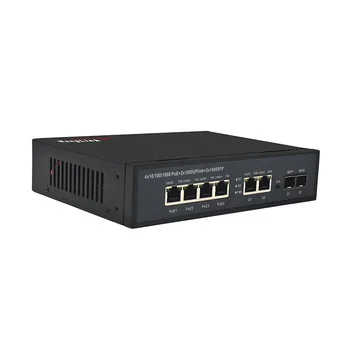 Wanglink 48V Gigabit Ethernet Switch 10/100/1000M 4 PoE+2Port Augšupsaites+2 Ethernet SFP PoE Switch IP Kameras