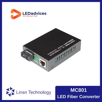 Labākās Cenas Oficiālais Linsn MC801 Multi-mode Optisko Šķiedru Converter tālsatiksmes 500 Metri Šķiedras:50/125 LED Ekrānu Piederumi