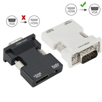 HDMI-saderīgam Uz VGA Pārveidotājs Ar 3,5 mm Audio Kabeli PS4 PC, Laptop, TV Monitoru, Projektoru 1080P HD Sieviešu VGA Male Pielāgot