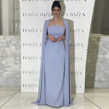 Sharon Teica Eleganta Violeta Dubaija Vakara Kleitas arābu Sievietes 2023 Cape Piedurknēm, Garās Kāzu Kleitu Formālās Kleitas SF150