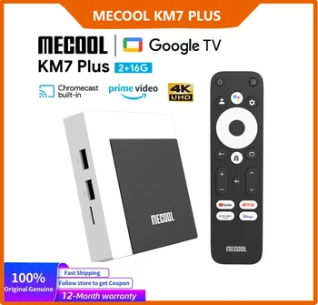 MECOOL KM7 PLUS Android 11 TV Kastē 2GB 16GB DDR4 Vstro Spēlētājs Google Sertificēto 4K Amlogic HDR10 2.4 G/5G WIFI Prefiksu Jaunākās TV KASTĒ