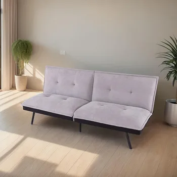 Konvertējamās Gulta, Multi-Funkcionālā Dizaina futon Gulta ar Regulējamu Atzveltni un Roku balstu, Moderna Guļamvieta Dīvāns, Birojs, Pelēks