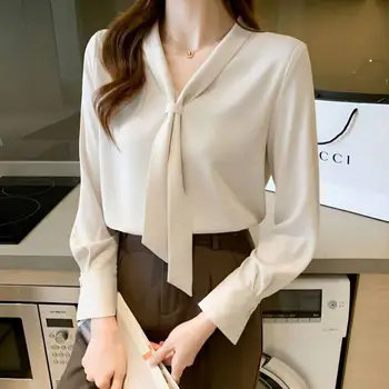 Professionalshirt sieviešu pavasara jaunu garām piedurknēm biznesa ikdienas tērps šifona kreklu profesionālās uzvalks sieviešu high-end top sieviete