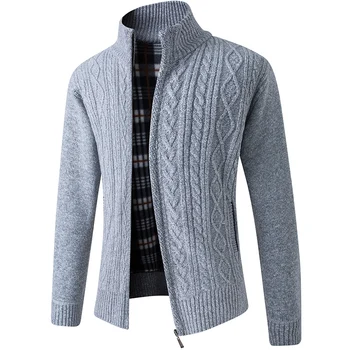 2023 Jaunu Vīriešu Džemperi Rudenī, Ziemā Silts Rāvējslēdzēju Jaka Džemperi Cilvēks Gadījuma Trikotāža Sweatercoat vīriešu apģērbtu