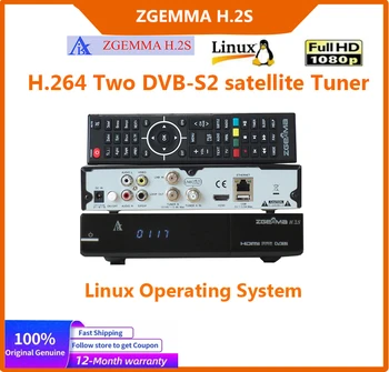Karstā pārdošanas!! ZGEMMA H. 2S Satelīta Uztvērēju Linux Enigma2 Receptoru Divus DVB-S2 Uztvērējs H. 264 1080P HD Smart Digitālo Satelīta Dekoderi