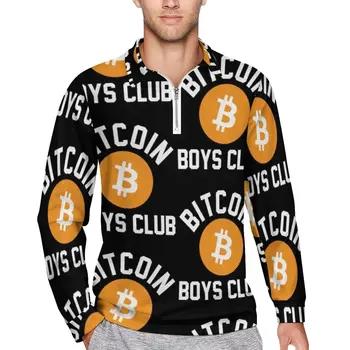 Bitcoin Gadījuma T-Krekli Zēniem Kluba Digitālo Valūtas Polo Krekls Vīriešiem Foršs Krekls Pavasara Garām Piedurknēm Pasūtījuma Apģērbu, Lielo Izmēru