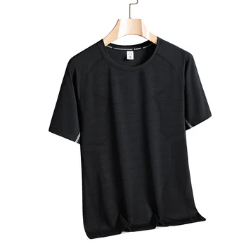 Vasaras Āra Ledus Zīda Īsām Piedurknēm T-krekls Vīriešu Darbojas Fitnesa Elpojošs Izmantot Ātri Sausas T-krekls