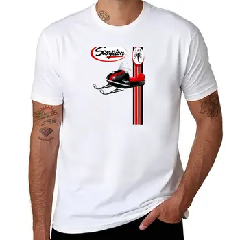 Jaunu Scorpion Vintage Sniega T-Krekls plus lieluma galotnēm Estētisko apģērba treniņa krekli vīriešiem