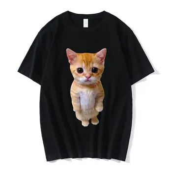 El Gato Même Skumji Raud Kaķis Munchkin Kitty Même Drukāt sieviešu T-krekls Kaķu Mīļākais T Harajuku Anime Grafiskā T Krekli Unisex Augšu