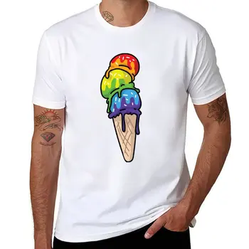 Jauns geju praida ice cream konusi T-Krekls pasūtījuma t kreklu anime apģērbu ar Īsām piedurknēm dizaineris t krekls vīriešiem