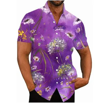 Vīriešu Modes Vasaras Hawaii Tropisko Kreklu, Tropu Augu 3D Drukāšanas Krekls Unisex Harajuku Ielas Ikdienas Krekls ar Īsām Piedurknēm