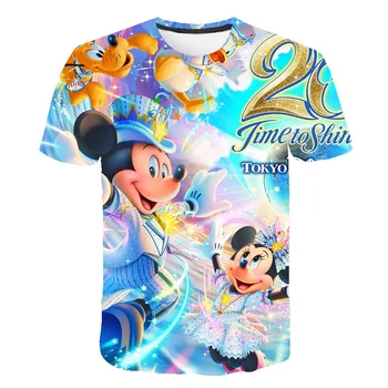 Gudrs Mickey Mouse Meitene T-Krekli Karikatūra Vīriešu un Sieviešu T Krekls Meitenēm Tshirts Apģērbs, Apģērbu Disney Sērijas Gadījuma Top Tees