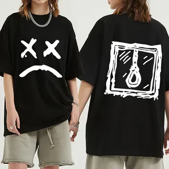 Reperis Lil Palūrēt Drukāt Grafiskais Tee Krekls Vasaras Vīriešu Ikdienas Lielgabarīta T-krekls Unisex Hip Hop Modes 100% Kokvilnas t-veida, Streetwear