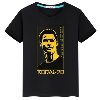 Ronaldo iespiestas bērnu T-krekls vasaras zēni īsām piedurknēm gadījuma augstākā personība bērnu apģērbu zemāko krekls