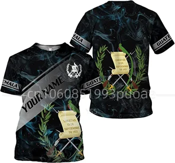 2023 Jaunu Vīriešu T-krekls Gvatemala Karoga 3D Drukas Iela Harajuku Lielās O-veida Kakla T-krekls Pielāgots Nosaukums Vīriešu un Sieviešu Tops