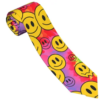 Smieklīgi Crazy Izkausēt Smaidu Sejās Tie Krāsošanas 60s Kaklasaites Vīriešiem Izdilis Poliesters, 8 cm Platu Kaklu Kaklasaiti, Vīriešu Krekls Piederumi