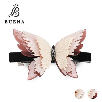 Modes Matu Aksesuāri Sievietēm Rhinestone daudzslāņu Bowknot Matu Klipu Acetāts 3D Butterfly Matu Barrette
