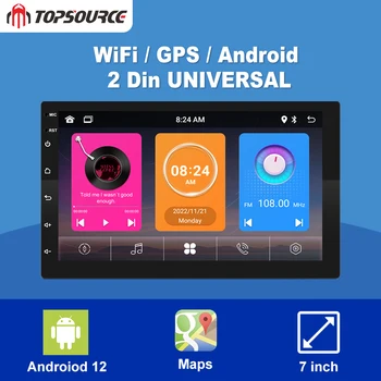 7inch Automašīnas Radio, GPS 2 Din Android 12 Carplay Auto Universālā 7