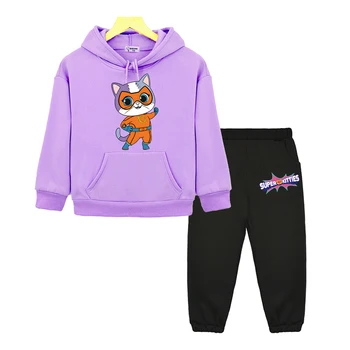 SuperKitties Bērniem pelēkā vārna uzstādīt Anime pelēkā vārna zēns meitene drēbes y2k bērniem boutique apģērbu, Vilnas krekls Džemperis Bērniem, Komplekti