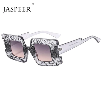 JASPEER INS Modes Unikālo Dubultā Krāsu Laukums Saulesbrilles Sieviešu Zīmola Dizainere Toņos UV400 Retro Trending Slīpums Saules Brilles