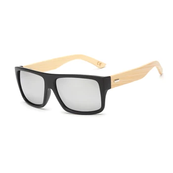 FOENIXSONG Sieviešu Saulesbrilles Vīriešiem, Sievietēm, Bambusa Roku Flat Top Taisnstūra Retro Dizainers Brilles 2023 Vīriešu Briļļu Lentes