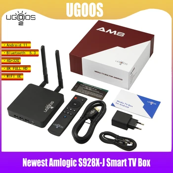 2023 Jaunākās Ugoos AM8 Android 11 Smart TV KASTĒ Winevine L1 AV1 S928XJ DDR4 4GB 32GB 64G TVBox 2.4 G/5G WiFi 6E 1000M 8K Blu5.3