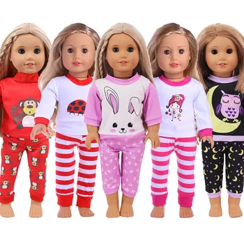 15 Stilu Pidžamas & Naktskrekls Cute Modelis Fit 18 Collu American Doll & 43Cm BornFor Paaudzes Piederumi Meitenes Rotaļlietas