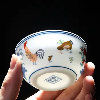 Jaunas Vistas Jar Kausa Dehua Jar Tasi Tējas Tasi Vienā Keramikas Tējas Bļodā Vecs Modelis Vistas Jar Kausa Chenghua Doucai