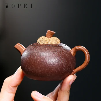 90ml High-end Yixing Violetā Māla Tējkannas Slaveno Roku darbs Mangostāni Modelis Tējas Katlā Ķīnas Zisha Tējas Komplekts Tējkanna Kolekcija Dāvanas