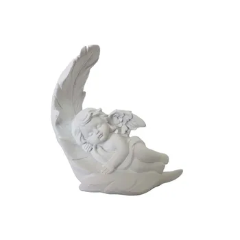 Ziemassvētku Rotājumi Eņģeļa Statuja Laivas Rotājumu Sveķu Āra Dārza Statujas Miega Eņģeļu Spārnu Skulptūru Mājas Dekoru, Dāvanu