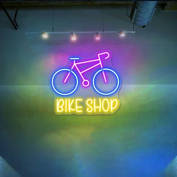 Custom Bike Zīme Velosipēdu LED Neona Zīme, Velosipēdu Sienas Dekori Riteņbraucējs Led Neona Zīme, Velosipēdu Mīļāko Dāvanu