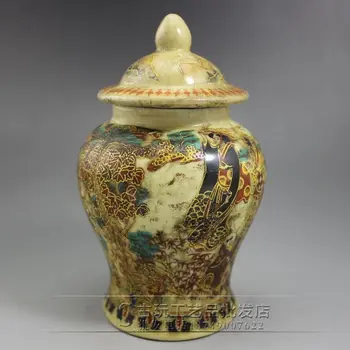 Antīkās Dažādi Kolekcija Vintage Porcelāna Roku Darbs Keramikas Krāsotas Japāņu Templis Jar Mājas Apdare
