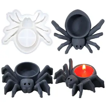 Halloween Svece Īpašnieks Pelējuma 3D Spider Silikona Veidnes Gothic Spider Dekoru Svečturis Pelējuma Svece Kausa Pelējuma DIY Kāzu Mājās