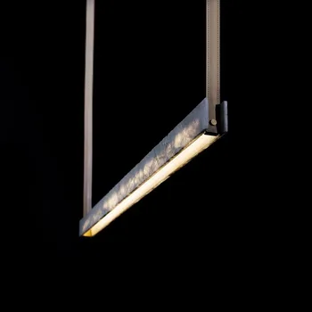 Luksusa Ilgi, Mākslas Dekoru Kulons Gaismas Mūsdienu Minimālisma Ēdamistaba Spīdumi High-end Imitēta Marmora LED Lustras Izstādes
