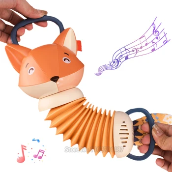 Bērniem Karikatūra Fox Mūzikas Akordeons, Balss Rotaļu Mūzikas Instrumentu Apguves Sākumā Izglītības Lnteraction Spēli Puse Rotaļlietas Meitenēm Dāvanas