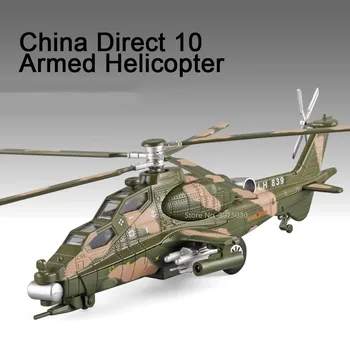 1/28 Taisni 10 Bruņoto Helikopteru Sakausējuma Lējumiem Lidmašīnas Modeli, Rotaļlietas, Pull Atpakaļ Ar Propelleru Var Pagriezt Lidmašīnu Rotaļlietas Zēniem Dāvanas