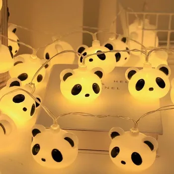Gudrs Panda String Gaismas 10LED Pasaku Apgaismojums Karikatūra USB Bateriju Darbināmas Virtuve LED String Light Nakts Lampas, Gaismas Istaba