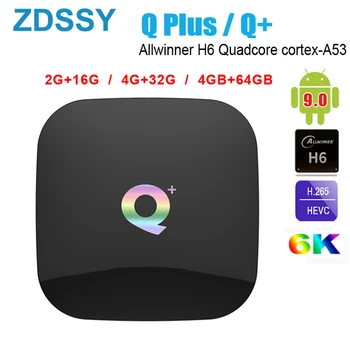 Q Plus Smart TV KASTĒ 4 GB RAM, 64 GB ROM Allwinner H6 Četrkodolu Android 9.0 OS WIFI USB3.0 6K UHD HDR TV Set Top Box Media Player