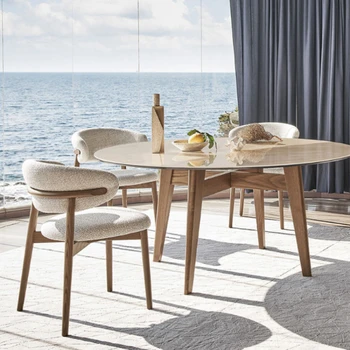 Nordic Style Dizainera Krēsls Modernā Minimālisma masīvkoka Krēsli Ēdamistabas Vintage Atzveltnes Krēsls Home Lounge Krēsls