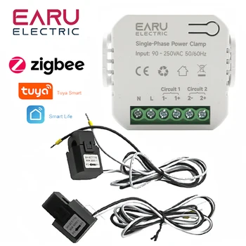 Tuya Smart WiFi Zigbee divvirzienu Divpusējiem Enerģētikas Metrs 80-300A AC110V 220V Skava CT KWh Enerģijas Elektroenerģijas Patēriņa Monitors