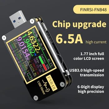 FNIRSI-FNB48 1.77 Collu Augstas Izšķirtspējas Izraisīt Voltmetrs Ammeter Daudzfunkcionālā Mobilā Tālruņa Uzlādes Strāvas Jauda Testeris