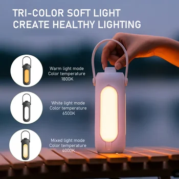 Atmosfēras Kempings Laternas LED Tipa-C USB Uzlādes Locīšanas Nakts Lampas Vienmērīga apgaismojuma intensitātes iedarbību ipx4 Ūdensizturīgs Āra Dārza Mājas