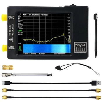 Modernizētas TinySA Spektra Analizatora Portatīvo Frekvenču Analizators Touch Screen Signālu Ģenerators 0.1-350MHZ MF/HF/VHF, 240-960MHZ UHF